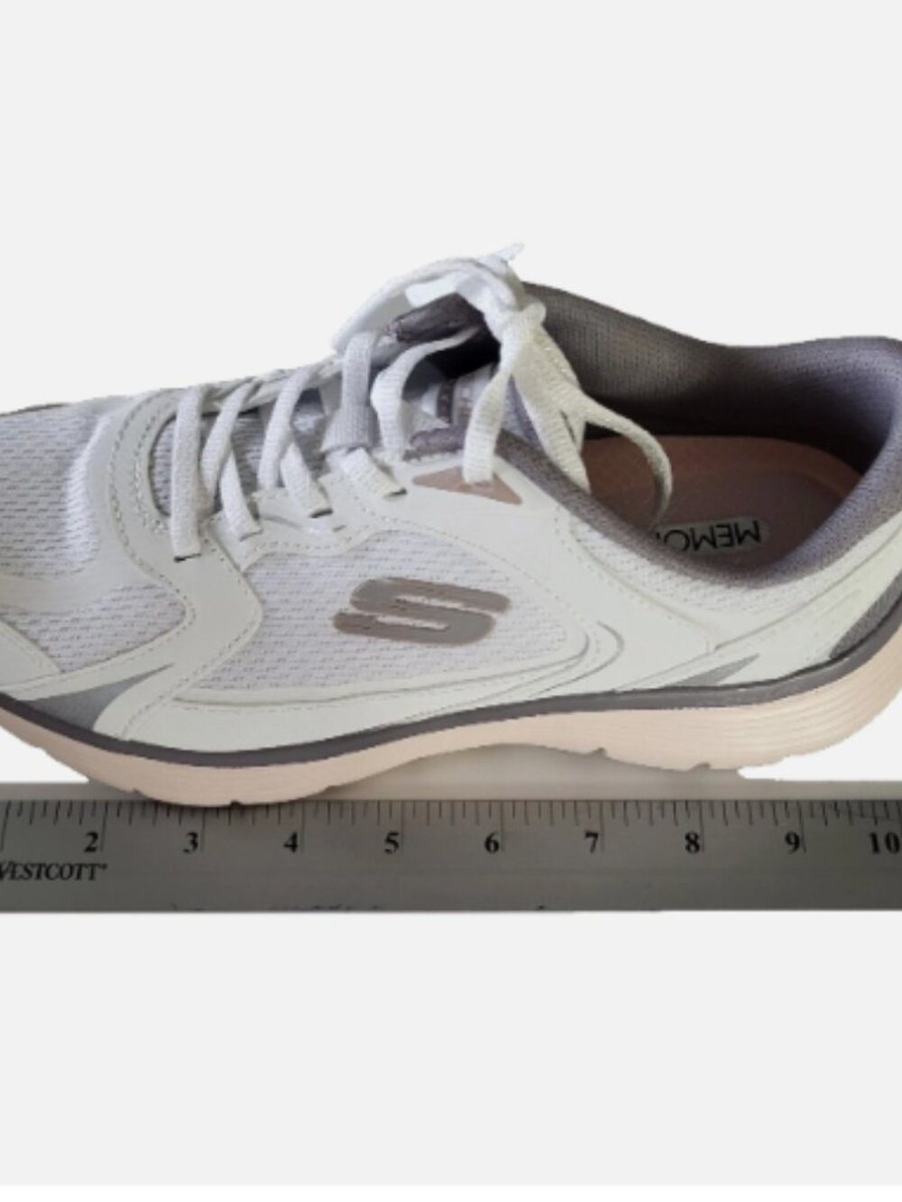 Skechers Women's Size 7 White Gray Pink Sneakers Flex Appeal 5.0 Retro Rush - Picture 14 of 15